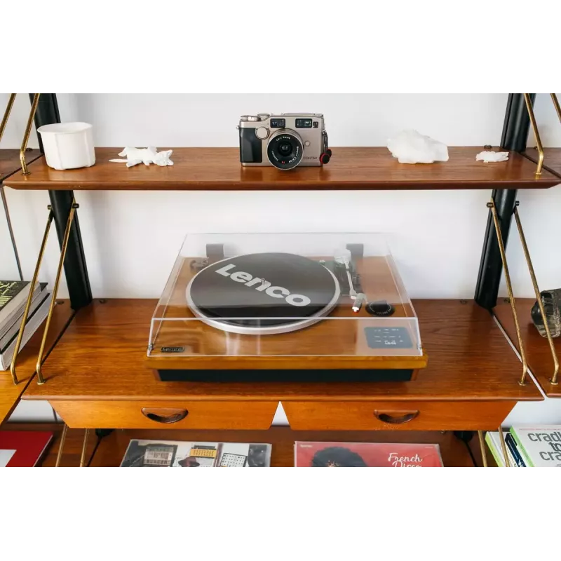 Puskiečio pavaros vinilinis grotuvas Lenco LS-55WA Wood Semi Automatic USB Bluetooth