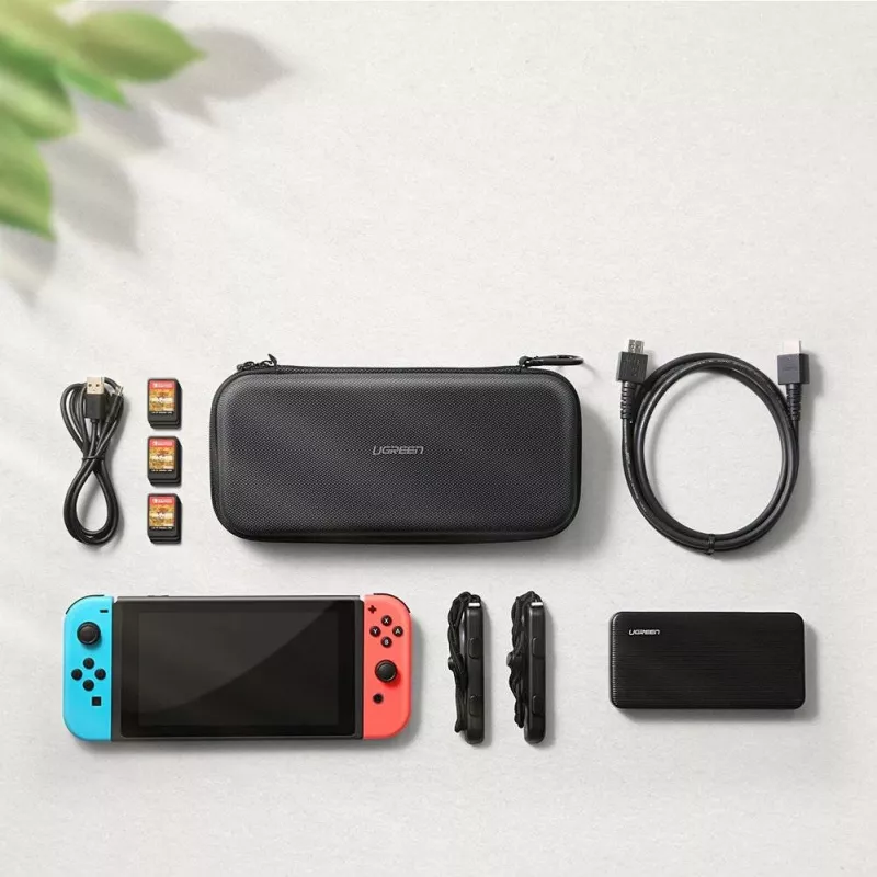 Ugreen 50974 nešiojamoji žaidimų konsolės dėklas Nintendo Switch EVA, Oksfordas, Aksominė pilka