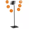 Stovas planšetei Durable 894501 juodas metalinis plastikinis 360° sukimas
