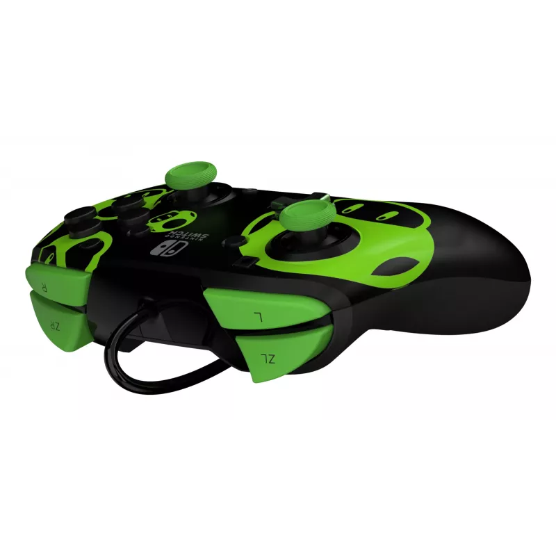 Žaidimų pultas PDP REMATCH Wired Controller 1-Up Glow in the Dark, skirtas Nintendo Switch, USB, 3 m laidas, D-pad, Home mygtukas, juoda/žalia