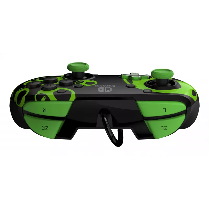 Žaidimų pultas PDP REMATCH Wired Controller 1-Up Glow in the Dark, skirtas Nintendo Switch, USB, 3 m laidas, D-pad, Home mygtukas, juoda/žalia