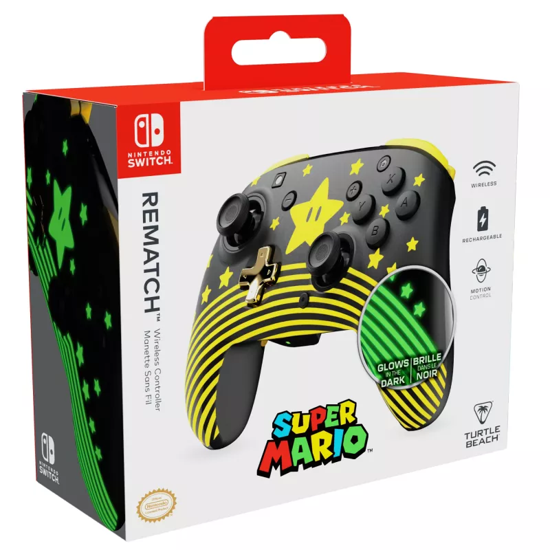 Žaidimų pultas Turtle Beach Rematch Black Gold Yellow Bluetooth, skirtas Nintendo Switch