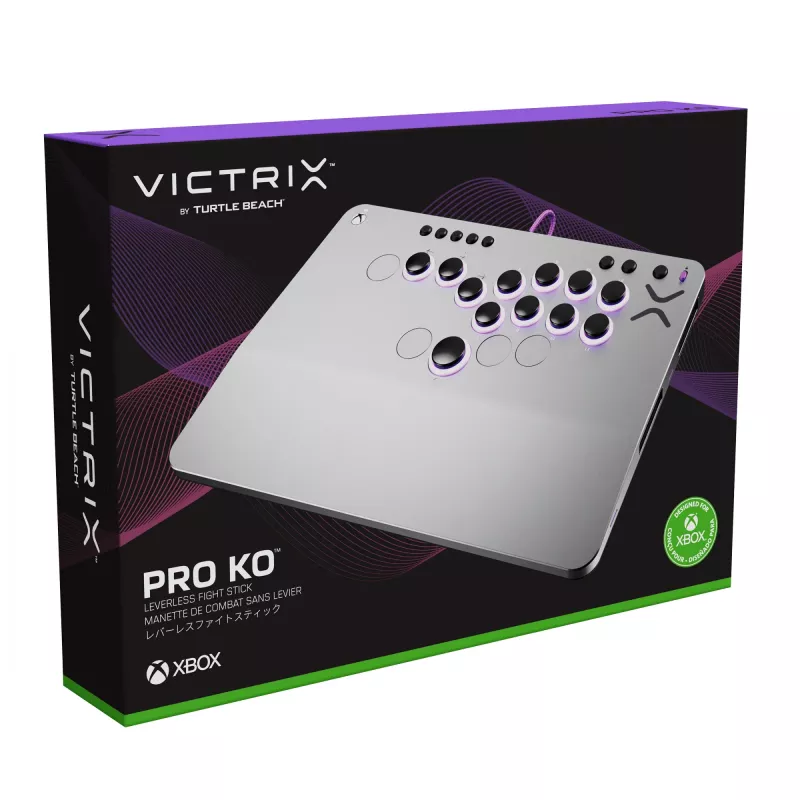 PDP Victrix Pro KO Leverless Fight Stick pilka USB kovų pultas PC, Xbox Series S, Xbox Series X