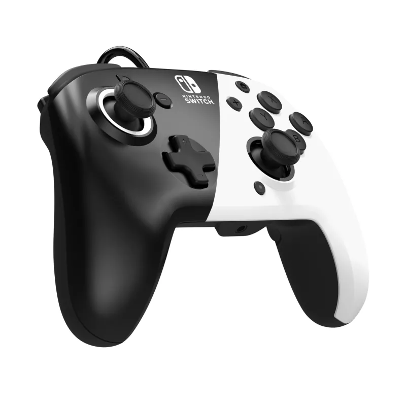Žaidimų pultas PDP Faceoff Deluxe+ Audio Wired Controller juodai baltas