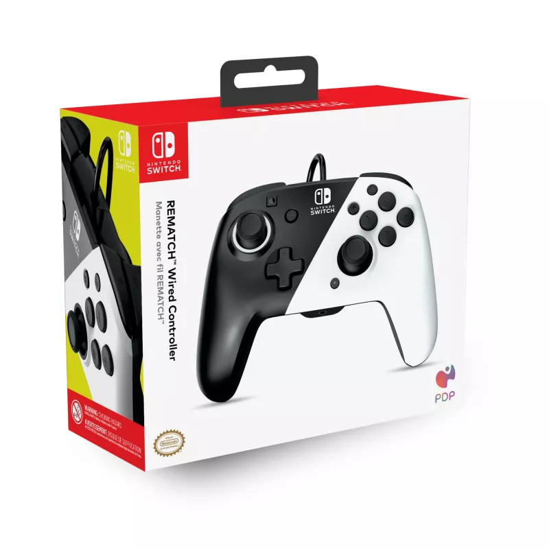Žaidimų pultas PDP Faceoff Deluxe+ Audio Wired Controller juodai baltas