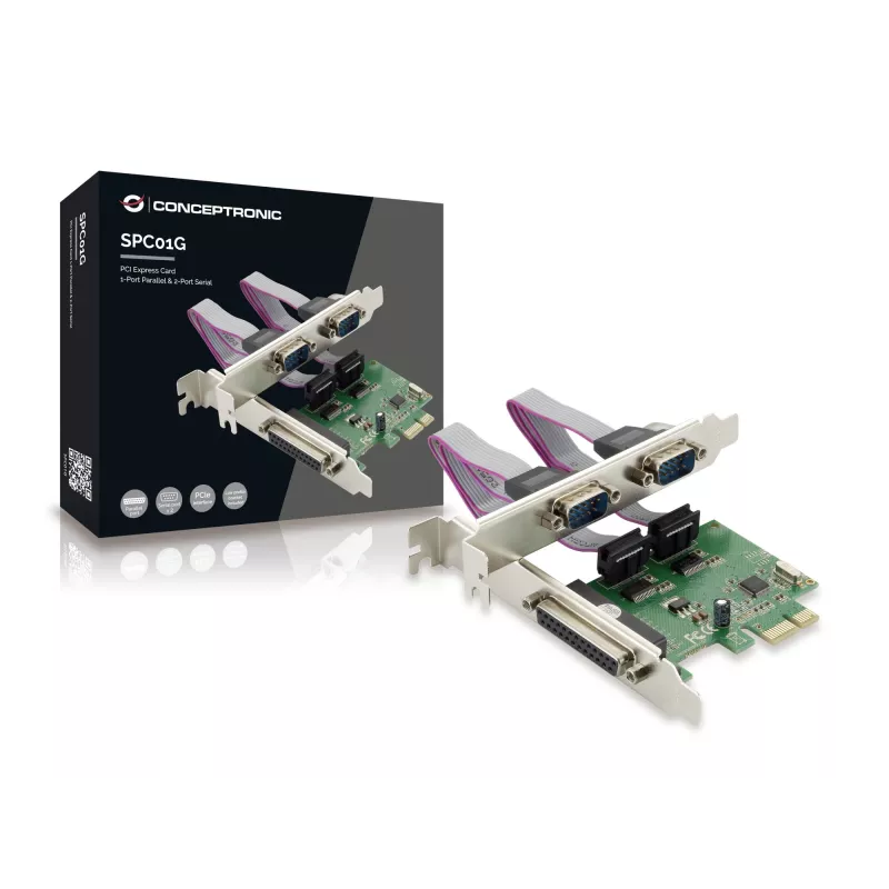 Conceptronic PCI Express kortelė 1 prievadas lygiagretus ir 2 prievadai nuoseklūs