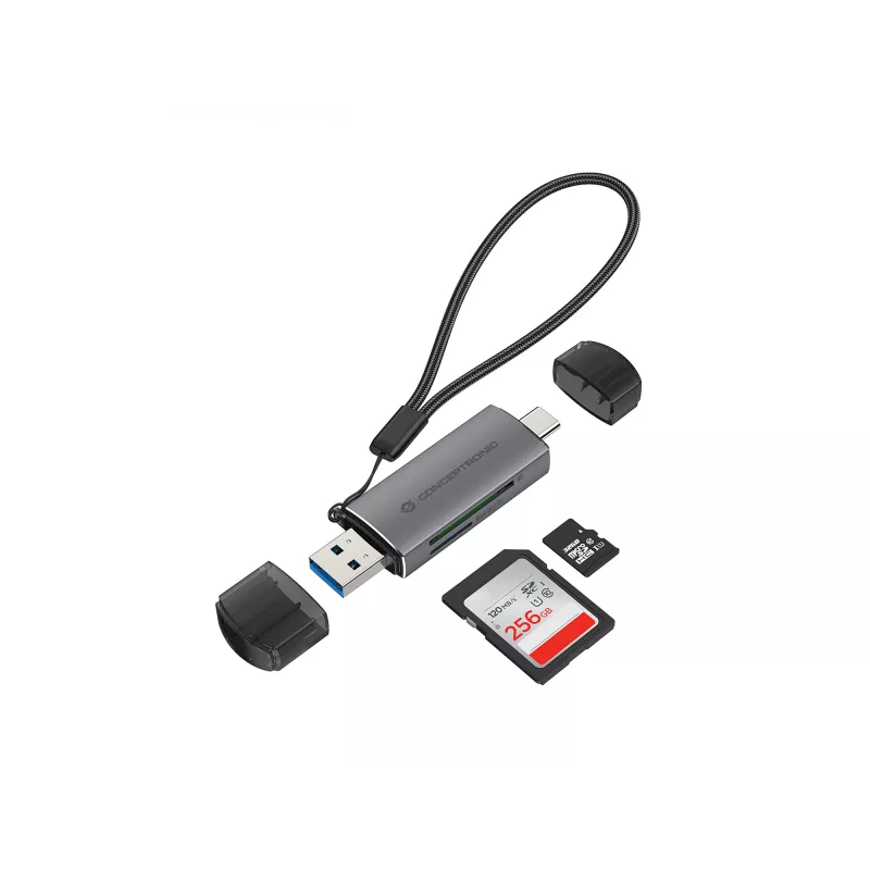 Conceptronic BIAN05G 2-in-1 USB 3.0 dvigubas kištukinis kortelių skaitytuvas, SD/MicroSD 3.0, UHS-I