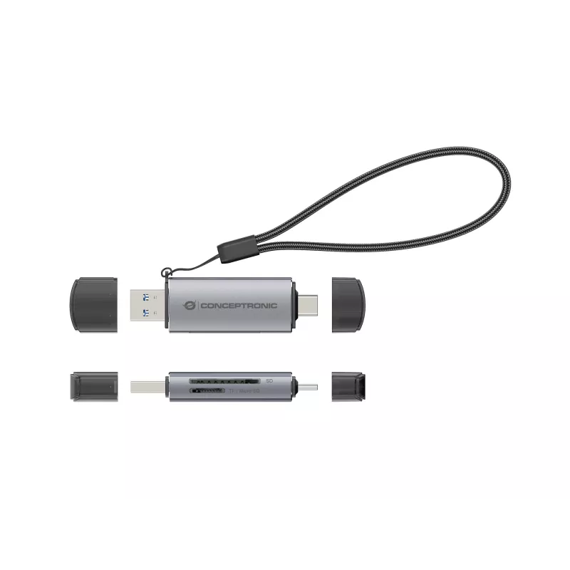 Conceptronic BIAN05G 2-in-1 USB 3.0 dvigubas kištukinis kortelių skaitytuvas, SD/MicroSD 3.0, UHS-I