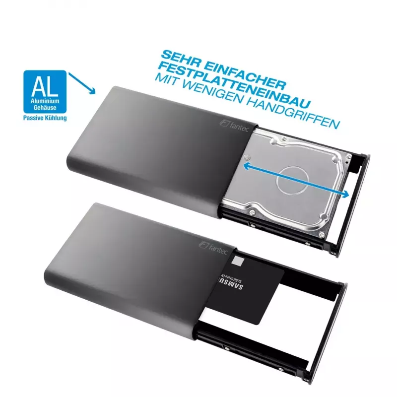 Fantec DB-ALU31 išorinis HDD dėklas 3,5 colio juodas