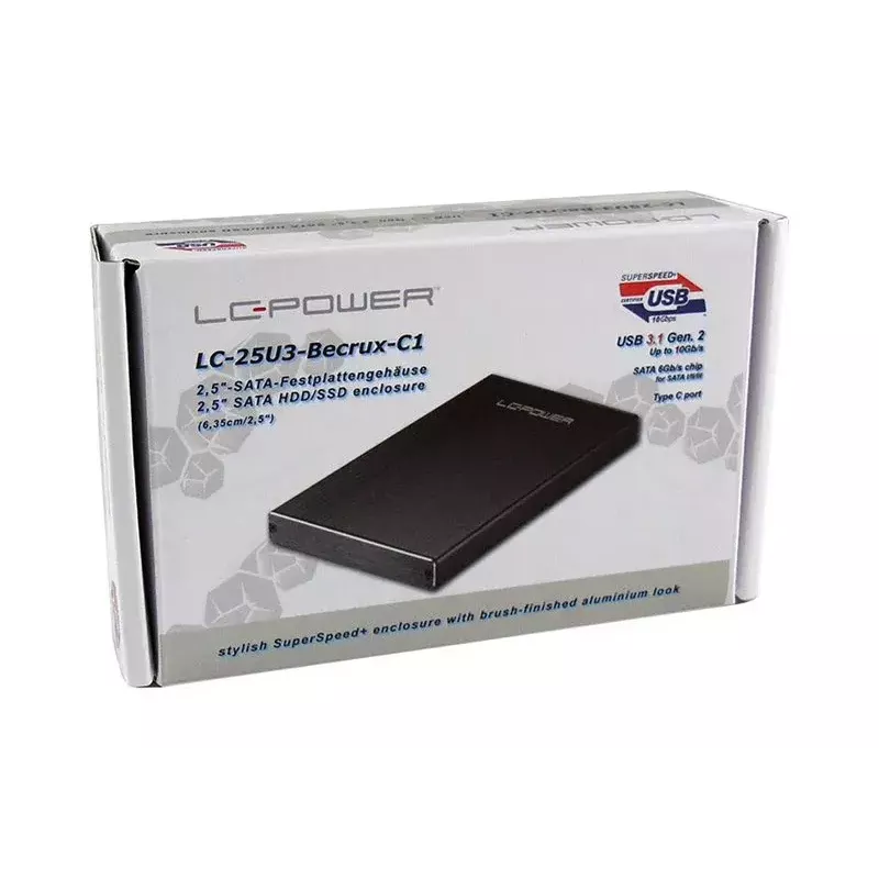 Išorinis HDD/SSD dėklas LC-Power LC-25U3-Becrux-C1 Juodas 2,5 colio