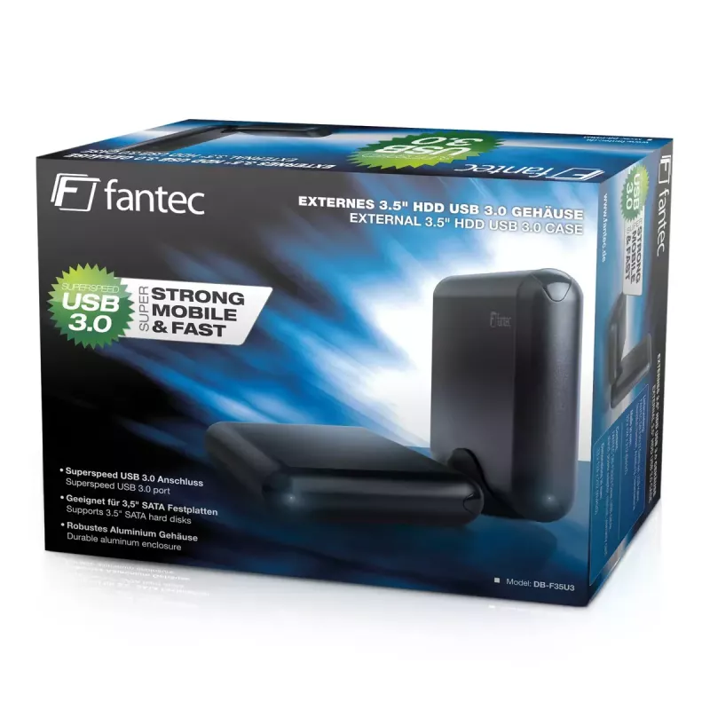 Išorinis HDD korpusas Fantec DB-F35U3 Juodas 3,5 colio