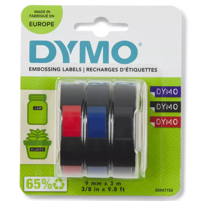 DYMO 3D etikečių juosta S0847750, 9 mm x 3 m, 3 ritiniai