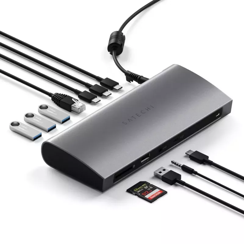 Satechi ST-UCT4DM Thunderbolt 4 dokų stotelė nešiojamam kompiuteriui
