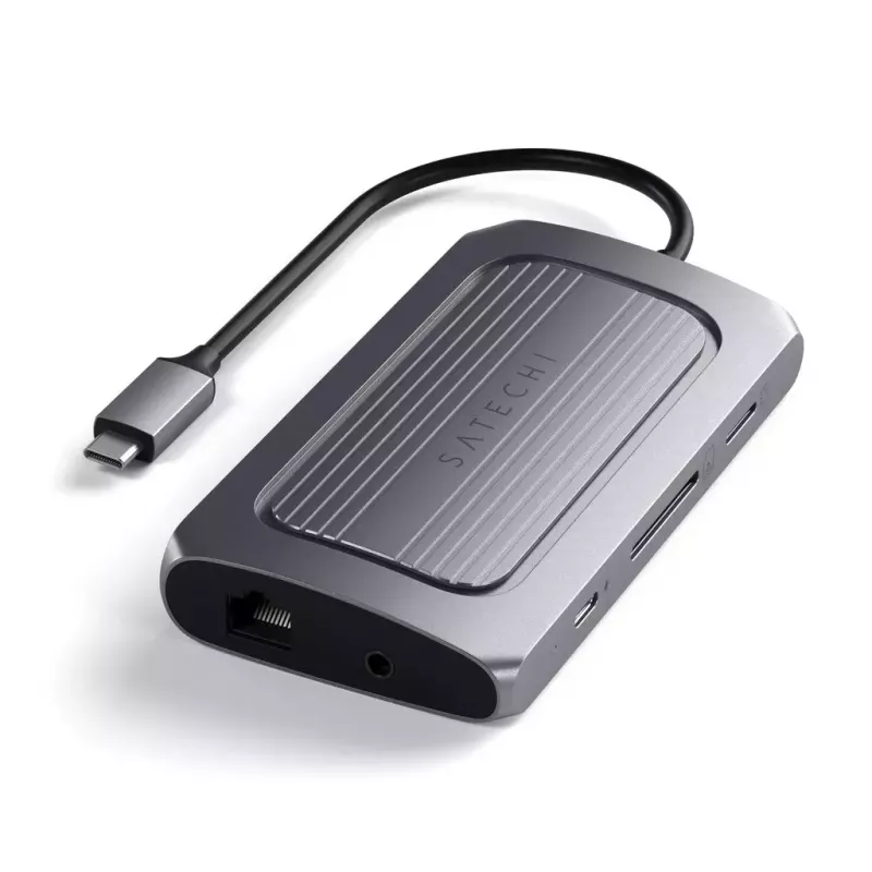 Satechi ST-U4MA3M USB4 daugiafunkcis adapteris 8K HDMI, 100W PD, pilka