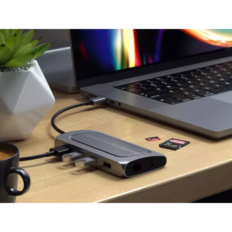 Satechi ST-U4MA3M USB4 daugiafunkcis adapteris 8K HDMI, 100W PD, pilka