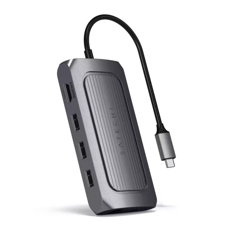 Satechi ST-U4MA3M USB4 daugiafunkcis adapteris 8K HDMI, 100W PD, pilka
