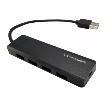 USB šakotuvas LC-Power LC-HUB-U3-4-V2 USB 3.2 Gen 1 Type-A Type-C 5 Mbit/s Juodas