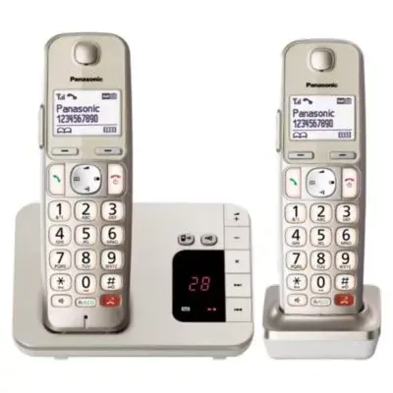 DECT belaidis telefonas Panasonic KX-TGE262GN su dviem rageliais, garsiakalbiu, atsakikliu ir skambučio numerio rodymu