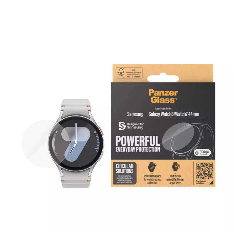 PanzerGlass ® Apsauginis stikliukas Samsung Galaxy Watch8 | Watch7 44mm | Ultra-Wide Fit