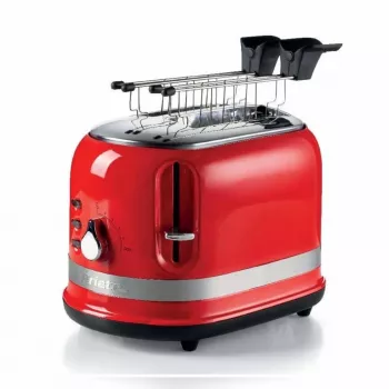 Ariete 149 skrudintuvas su žnyplėmis 2 riekėms duonos – automatinis išstūmimas – atšildymas – 6 skrudinimo lygiai – 800 W – Modern Line – raudonas