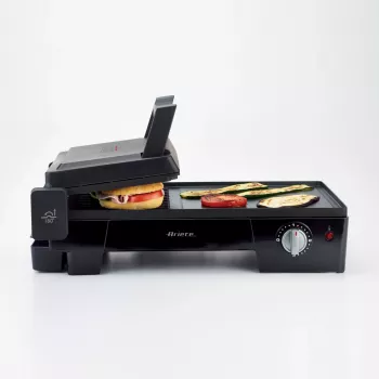 Ariete 1916 Multi Grill 3 in 1 – elektrinis grilis, kepsninė, lygi ir briaunota plokštė – 180° atidarymas – reguliuojamas termostatas – 2400 W – juoda