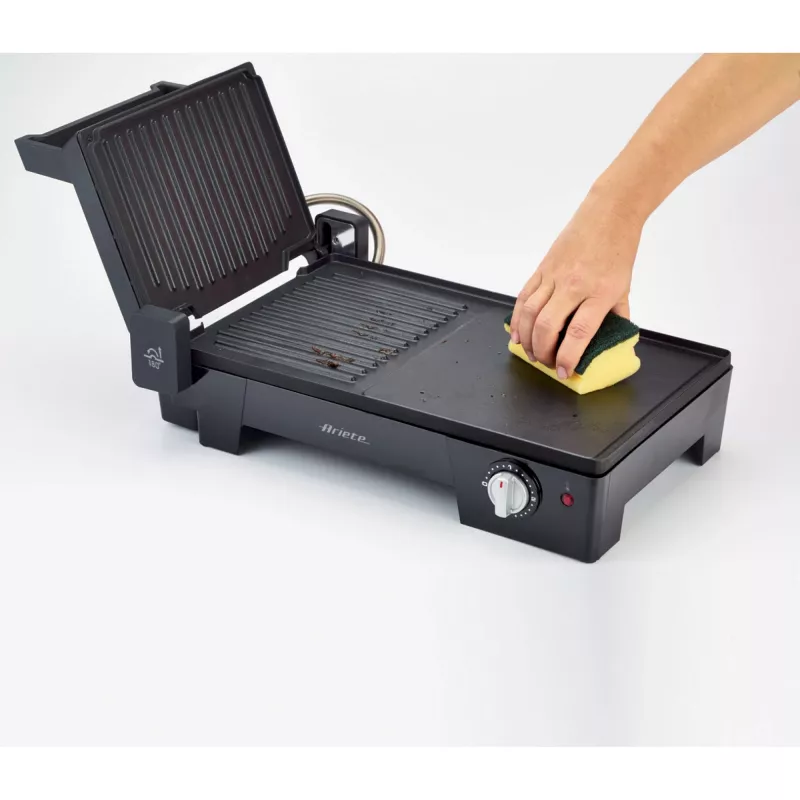Ariete 1916 Multi Grill 3 in 1 – elektrinis grilis, kepsninė, lygi ir briaunota plokštė – 180° atidarymas – reguliuojamas termostatas – 2400 W – juoda