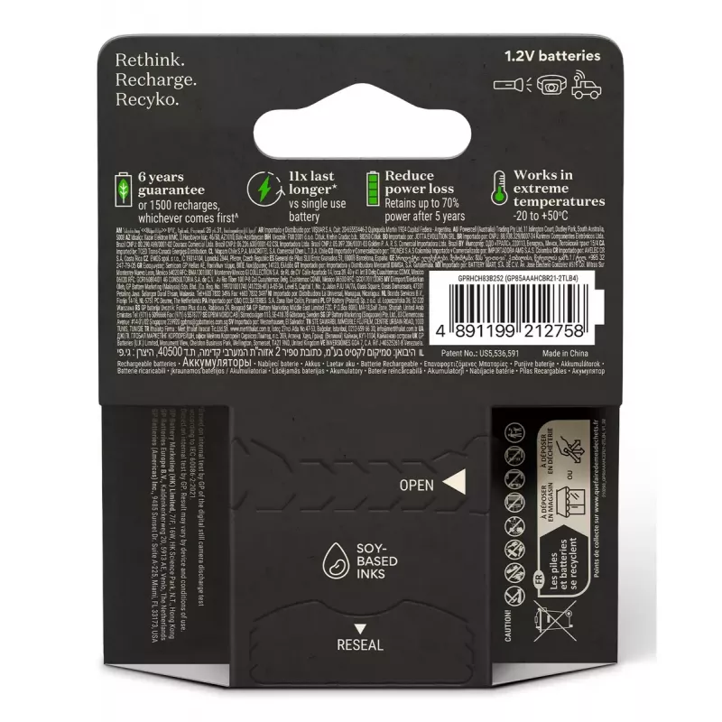 Įkraunama baterija GP Batteries ReCyko Pro GPRCP80AAA174C4 AAA NiMH 14g