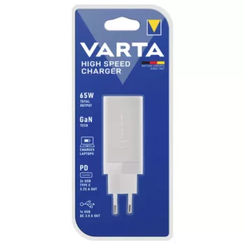 Įkroviklis Varta High Speed Charger 65 W Blister AC universalus USB-C greitas įkrovimas