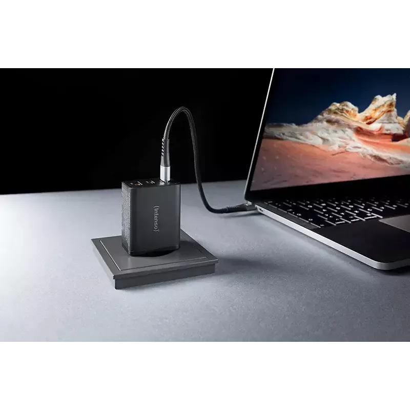 Intenso W65ACC 65W USB-C ir USB-A maitinimo adapteris juodas