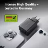 Intenso W65ACC 65W USB-C ir USB-A maitinimo adapteris juodas