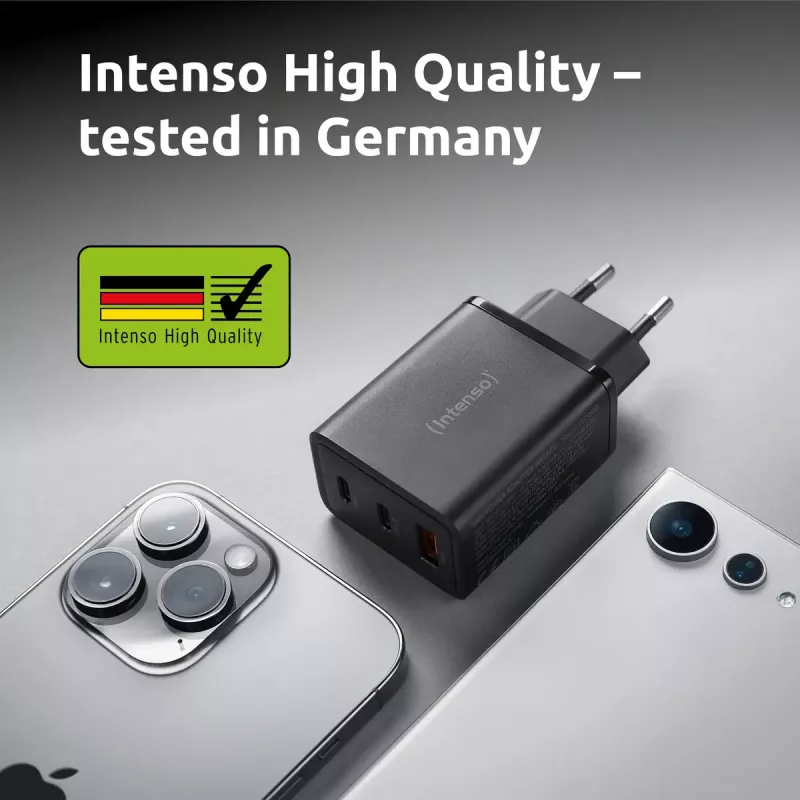 Intenso W65ACC 65W USB-C ir USB-A maitinimo adapteris juodas
