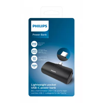 Philips DLP2510C/03 2500 mAh belaidis power bank, juodas