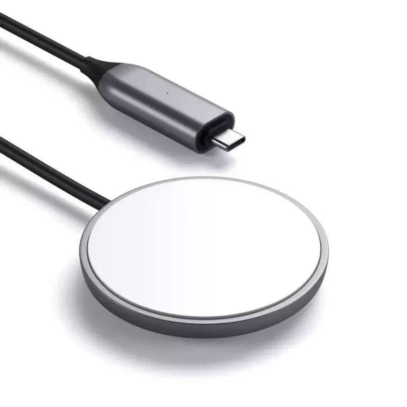 Satechi ST-UCQIMCM belaidis magnetinis įkroviklis su USB-C laidu, pilka/balta