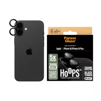 PanzerGlass® Hoops® Keraminis fotoaparato objektyvo apsauginis stikliukas iPhone 16 | 16 Plus