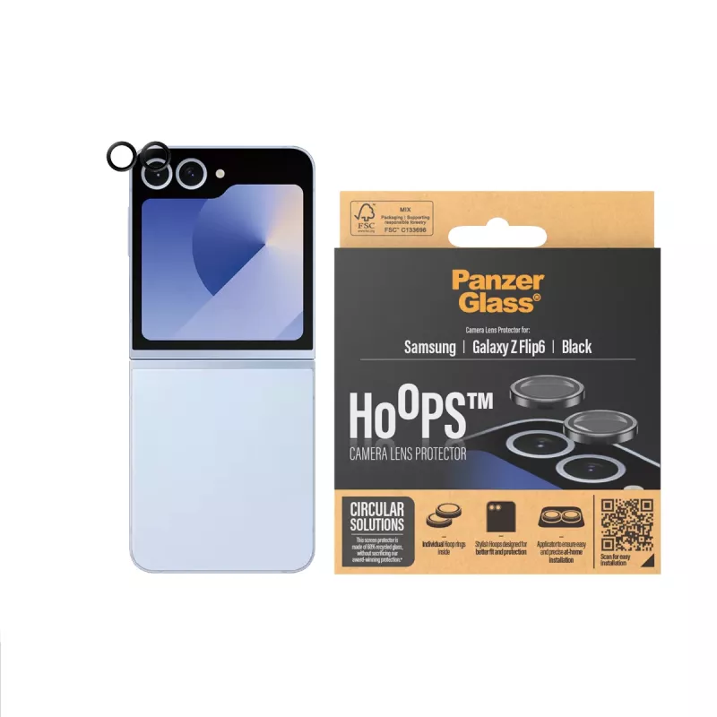 PanzerGlass ® Hoops® kameros objektyvo apsauga juoda Samsung Galaxy Z Flip6
