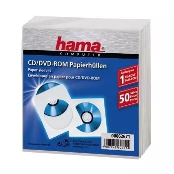 Hama popieriniai CD-ROM vokeliai 50 vnt., balti