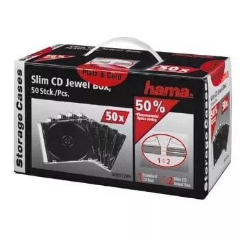 Plonas CD dėklas Hama 51269, 50 vnt., permatomas, 1 diskui