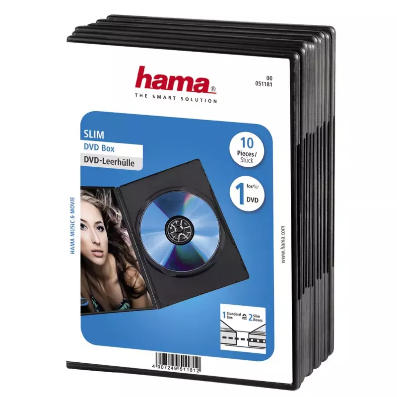 Dėklas DVD Slim Hama 51181 Juodas 1 diskas