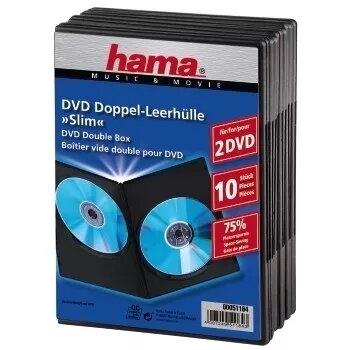 Dėklas DVD Slim Double-Box Hama 51184 Juoda 2 diskai