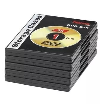 DVD dėklai Hama 51297, 5 vnt., juodi, 1 diskui