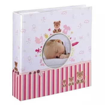 Hama Moni fotoalbumas rožinis, baltas 200 lapų 10x15 cm
