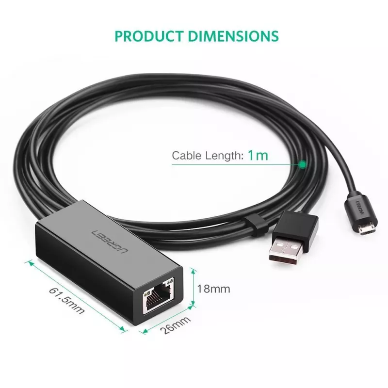 Tinklo adapteris Ugreen 30985 Ethernet laidinis USB