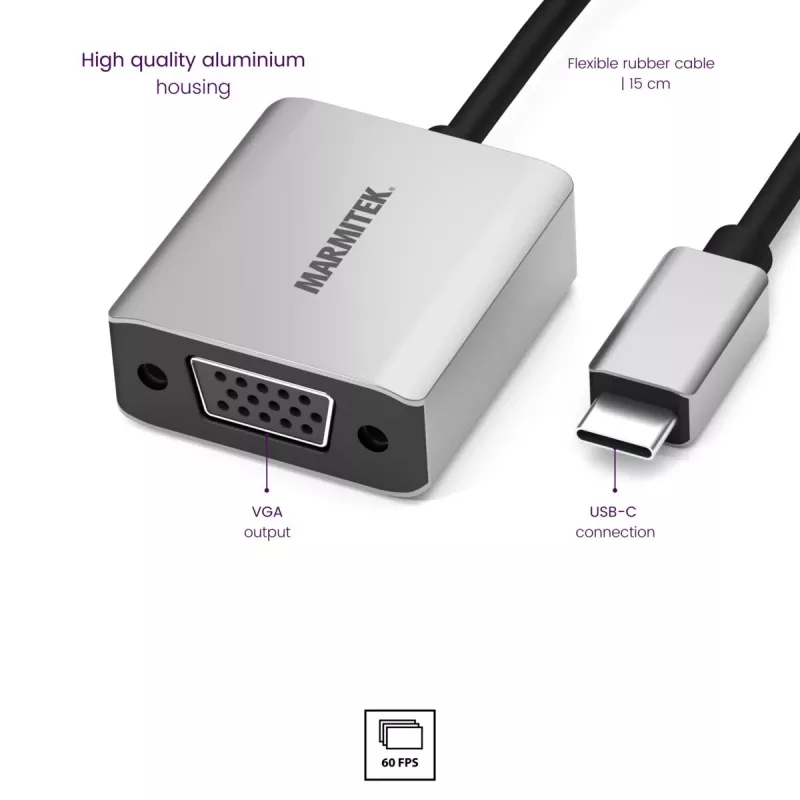Marmitek Connect USB C į VGA – USB-C į VGA adapteris