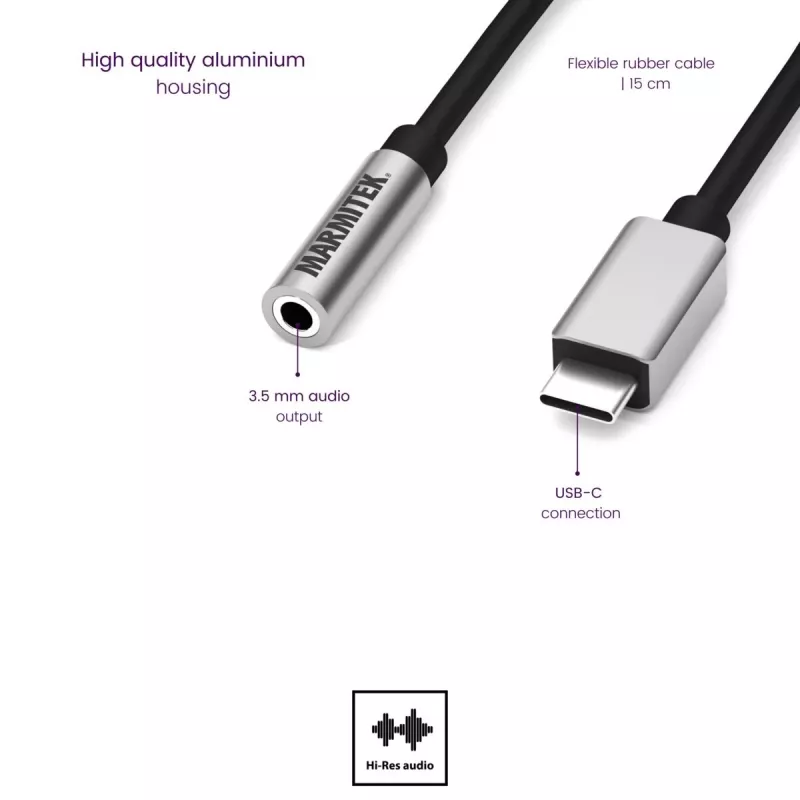 Marmitek Connect USB-C į garsą 8374 adapteris garso įrenginiams