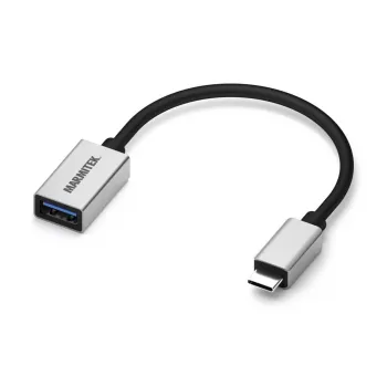 USB kabelis Marmitek 08375 0,15 m USB 3.2 Gen 1 USB-C USB-A juodas sidabrinis