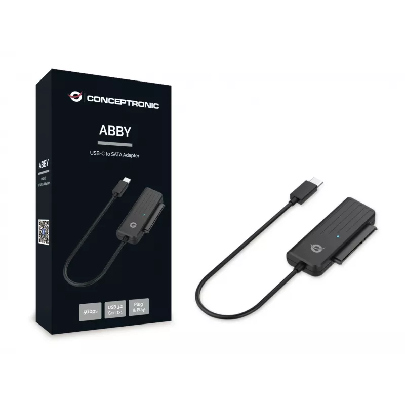 Conceptronic ABBY USB-C į SATA adapteris, juodas