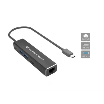 Conceptronic ABBY13B Gigabitinio Ethernet USB 3.2 Gen 1 adapteris su USB šakotuvu, GbE, USB-A x 2, USB-C x 2