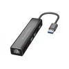 Conceptronic DONN07BA 3 prievadų USB 3.0 šakotuvas su Gigabit Ethernet adapteriu, USB-C/USB-A, Wake-on-LAN, juodas