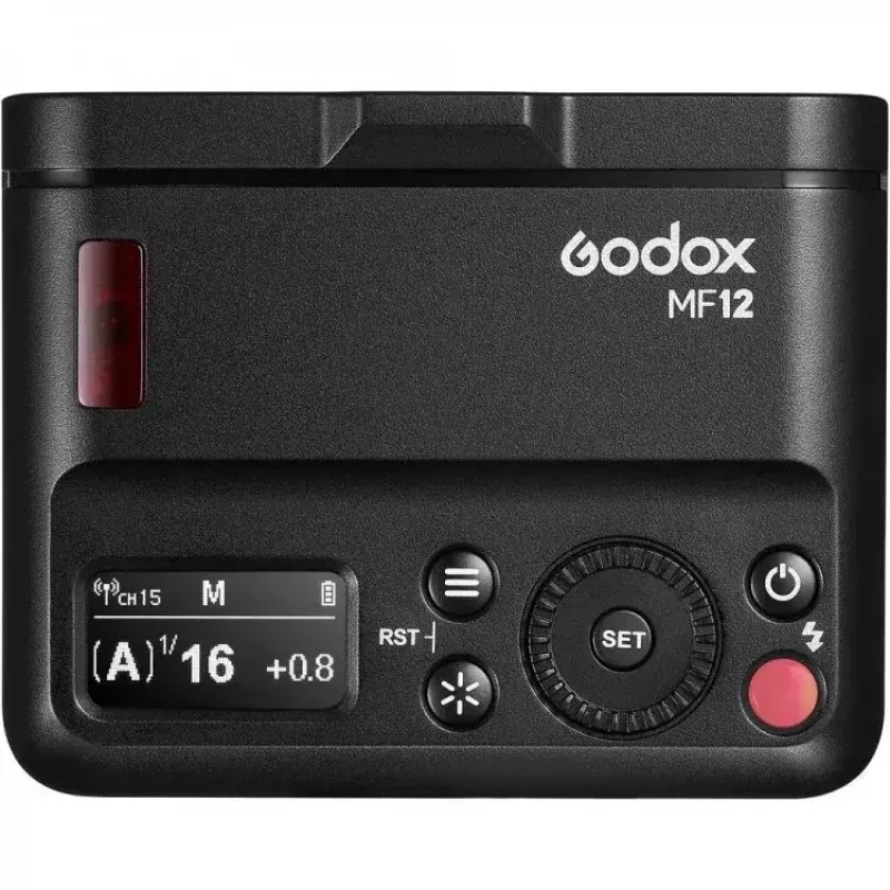 Makro blykstė Godox MF12, 12 W, 1,7 s įkrovimo laikas