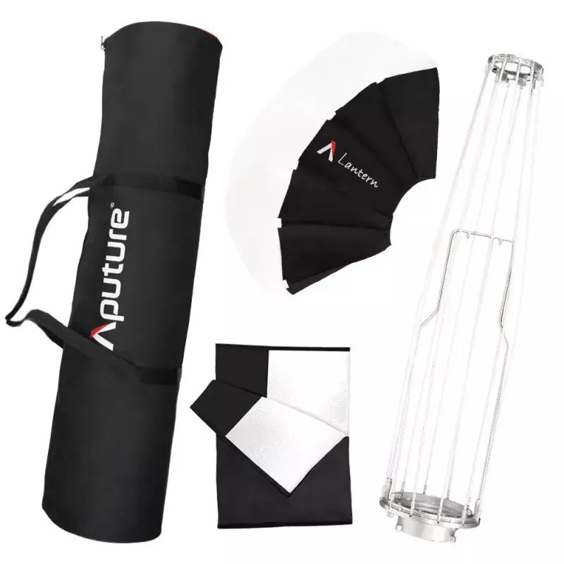 Aputure Lantern 90 juodai balta 90 cm difuzijos gaubtas su spyruokliniu narveliu